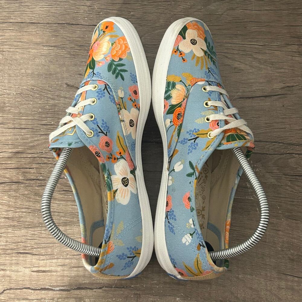 Keds Champion X Rifle Paper Co Women’s Casual Comfort Shoes Size 8.5 Floral Blue - Picture 5 of 8